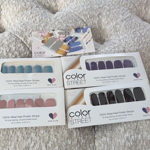 Color Street Nail Polish Strips - Blue, Pink, Black Collection